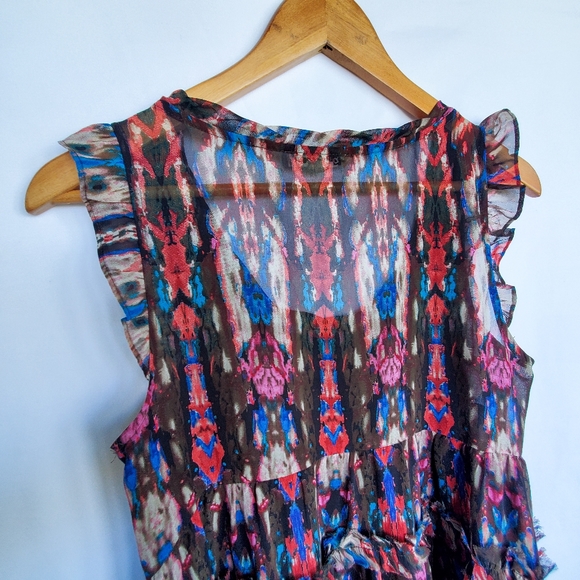 Anthropologie Lili's Closet Ruffled Cap Sleeves Midi Dress (XS) - Picture 8 of 11